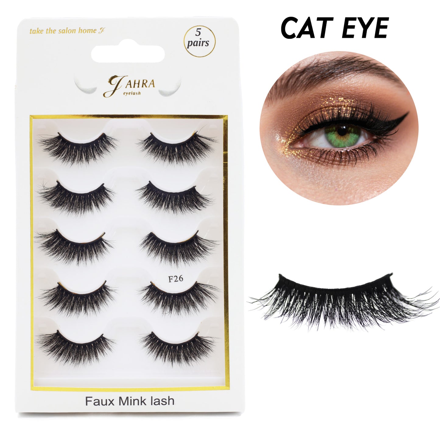 Jahra Half natural eyelashes 3d flash eyelashes , wispy black band lashes ' lashes extension ( lash F26)
