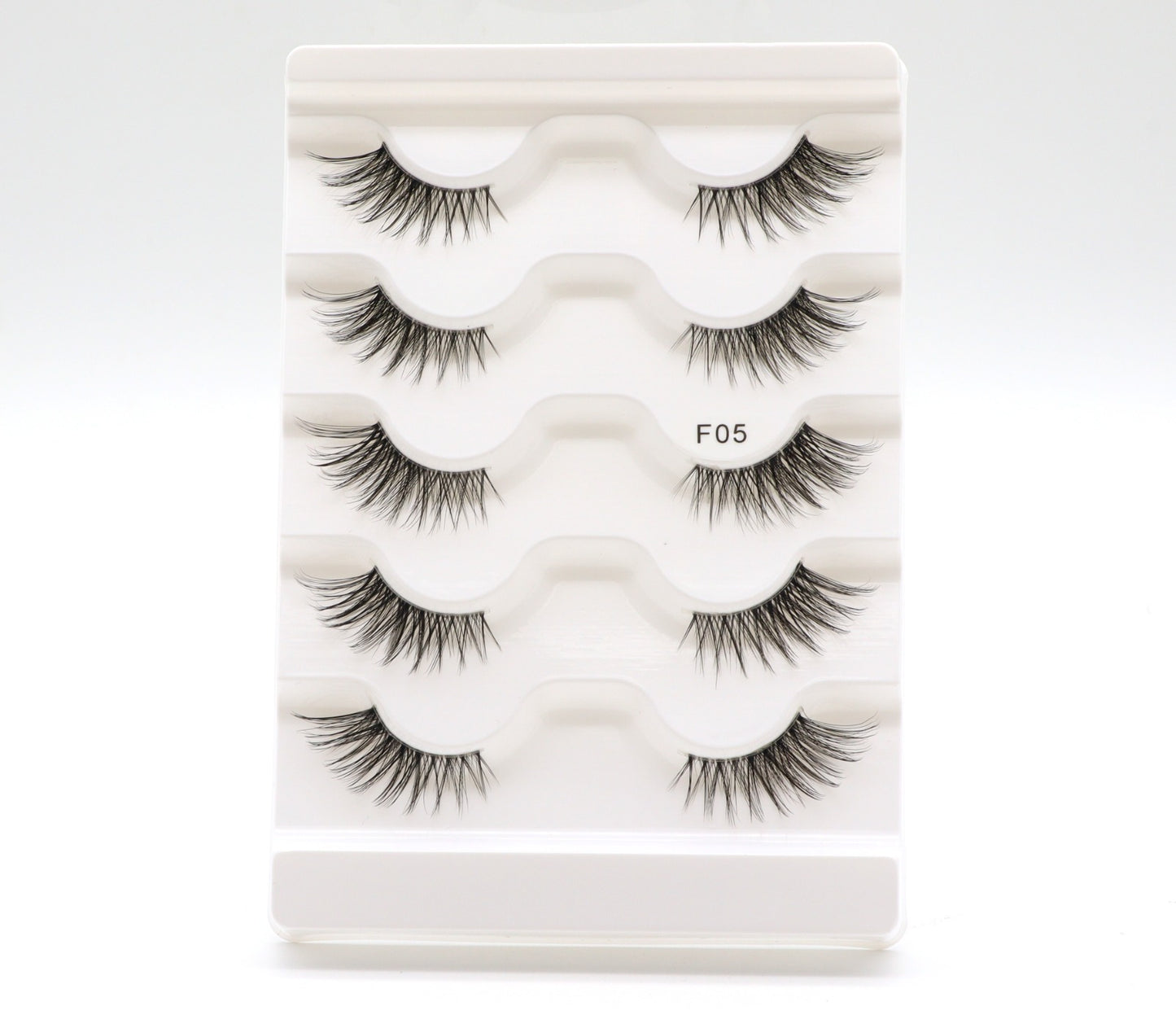 JAHRA 5 pairs False Eyelashes Half Lashes Cat Eye Strip NaturalHalf Lashes with Clear Band Cat-Eye Eyelashes Fluffy Wispy False Eyelashes Natural Look (Lash F05)