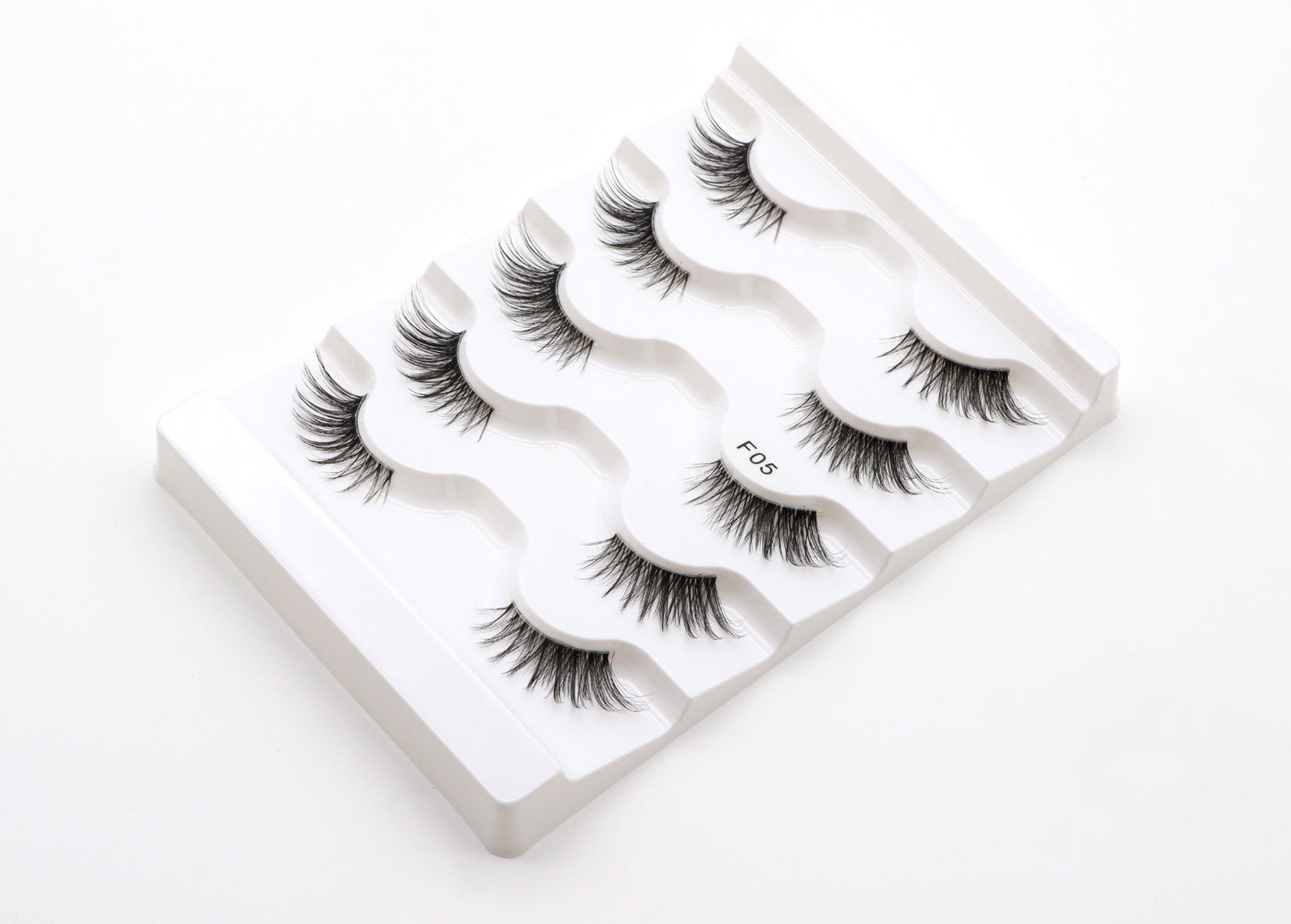 JAHRA 5 pairs False Eyelashes Half Lashes Cat Eye Strip NaturalHalf Lashes with Clear Band Cat-Eye Eyelashes Fluffy Wispy False Eyelashes Natural Look (Lash F05)