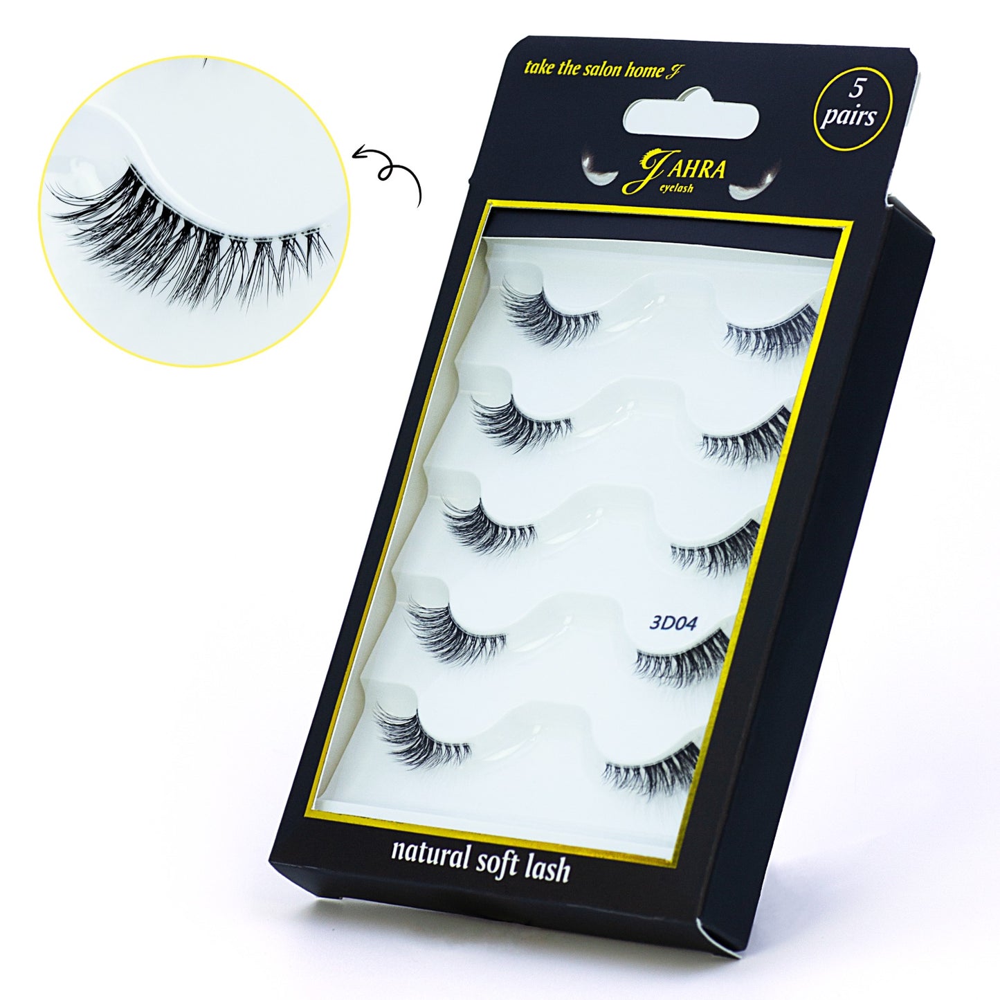 Jahra Premium 3D Mink False Eyelashes , Cat Eye lashes.,  soft natural look lash , short wispy clear band lash,lash clusters lash .(3D04)
