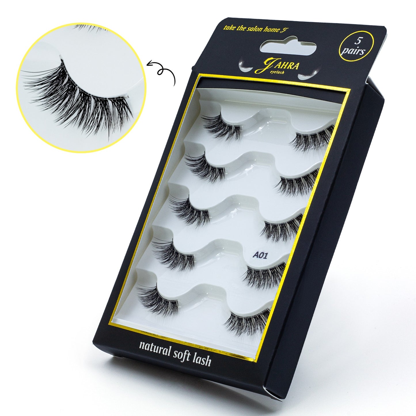 JAHRA DIY False Eyelashes Half Lashes Cat Eye Strip NaturalHalf Lashes with Clear Band  Fluffy Wispy False Eyelashes Natural Look (Lash A01)