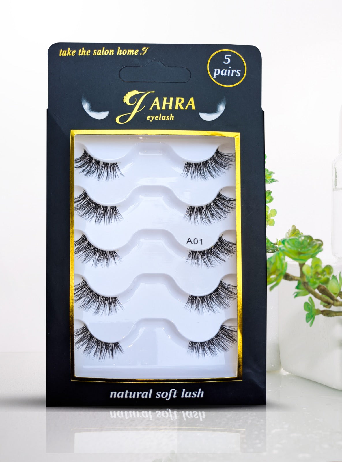 JAHRA DIY False Eyelashes Half Lashes Cat Eye Strip NaturalHalf Lashes with Clear Band  Fluffy Wispy False Eyelashes Natural Look (Lash A01)