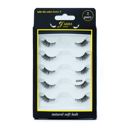 Jahra Premium 3D Mink False Eyelashes , Cat Eye lashes.,  soft natural look lash , short wispy clear band lash,lash clusters lash .(3D04)